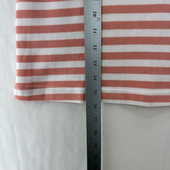 Blair Top Womens Sz S Striped Round Neck Ruffled Elbow Sleeve Orange - Picture 11 of 11